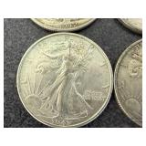 4 1942 Walking Liberty Half Dollars