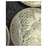 4 1942 Walking Liberty Half Dollars
