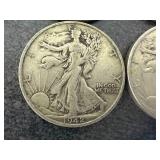4 1942 Walking Liberty Half Dollars