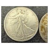 4 1943 Walking Liberty Half Dollars