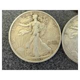 4 1943 Walking Liberty Half Dollars