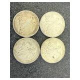4 1943 Walking Liberty Half Dollars