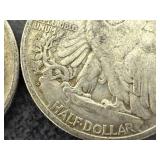 4 1943 Walking Liberty Half Dollars