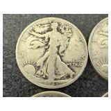 4 1943 Walking Liberty Half Dollars