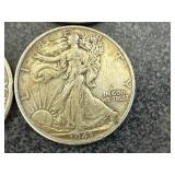 4 1943 Walking Liberty Half Dollars