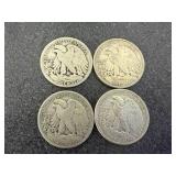 4 1943 Walking Liberty Half Dollars