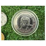 Mixed Lot - Tokens, Foreign Coins, Novelty Pennies, Stamps