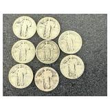 8 Standing Liberty Quarters