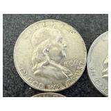 4 1959 Franklin Half Dollars