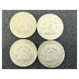 4 1959 Franklin Half Dollars