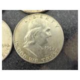 4 1954 Franklin Half Dollars