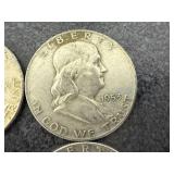 4 1953 Franklin Half Dollars