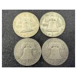 4 1953 Franklin Half Dollars