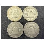 4 1953 Franklin Half Dollars
