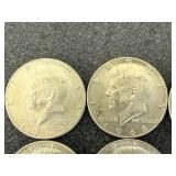 8 Kennedy Half Dollars 40% Silver