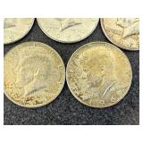 8 Kennedy Half Dollars 40% Silver