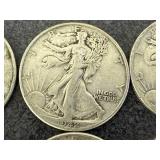6 1942 Walking Liberty Half Dollars