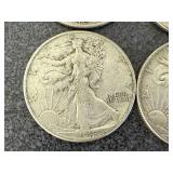 6 1942 Walking Liberty Half Dollars