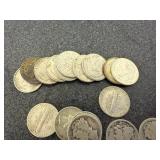 10 Mercury Dimes & 10 Silver Roosevelt Dimes