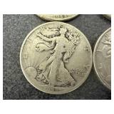 4 1944 Walking Liberty Half Dollars
