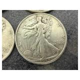 4 1944 Walking Liberty Half Dollars