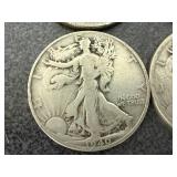 6 Walking Liberty Half Dollars - 1940, 1935, 1945 & 3 1943