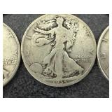 6 Walking Liberty Half Dollars - 1940, 1935, 1945 & 3 1943