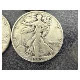 6 Walking Liberty Half Dollars - 1940, 1935, 1945 & 3 1943