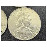 8 Franklin Half Dollars Mixed Years