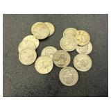 15 Silver Washington Quarters