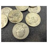 15 Silver Washington Quarters