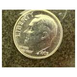 1963 Unc Roosevelt Dime & 1940 Mercury Dime Mint Error