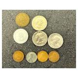 1906 Indian Head Penny, Ashley ND Phillips 66 Token, Cracker Jacks Token, Steel Penny, Susan B Dollars