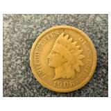 1906 Indian Head Penny, Ashley ND Phillips 66 Token, Cracker Jacks Token, Steel Penny, Susan B Dollars