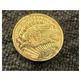 10K .5 Gram Gold Mini St Gaudens Coin