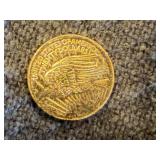 10K .5 Gram Gold Mini St Gaudens Coin