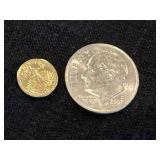 10K .5 Gram Gold Mini St Gaudens Coin