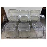 Set of Six Vintage Lucite Folding Chairs