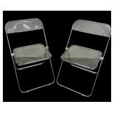 Set of Six Vintage Lucite Folding Chairs