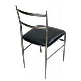 Vintage Italian Gio Ponti-style Chrome Side Chair