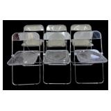Set of Six Vintage Lucite Folding Chairs