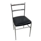 Vintage Italian Gio Ponti-style Chrome Side Chair