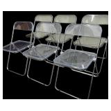 Set of Six Vintage Lucite Folding Chairs