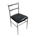 Vintage Italian Gio Ponti-style Chrome Side Chair