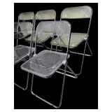 Set of Six Vintage Lucite Folding Chairs