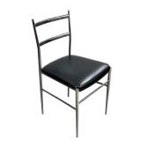 Vintage Italian Gio Ponti-style Chrome Side Chair