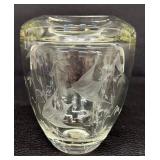 Vintage Mid Century Etched Glass Swedish Vase