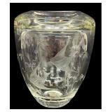 Vintage Mid Century Etched Glass Swedish Vase
