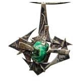 Vintage Brutalist Style Sterling Silver and Malachite Necklace