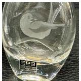 Vintage Etched Glass Vases including a Vintage Kosta Boda Etched Glass Vase